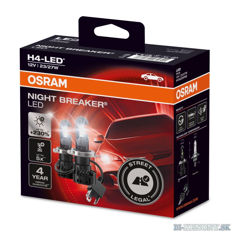 Osram H4 NIGHT BREAKER LED +230% 64193DWNB 6000K 2ks - Bi-Xenony